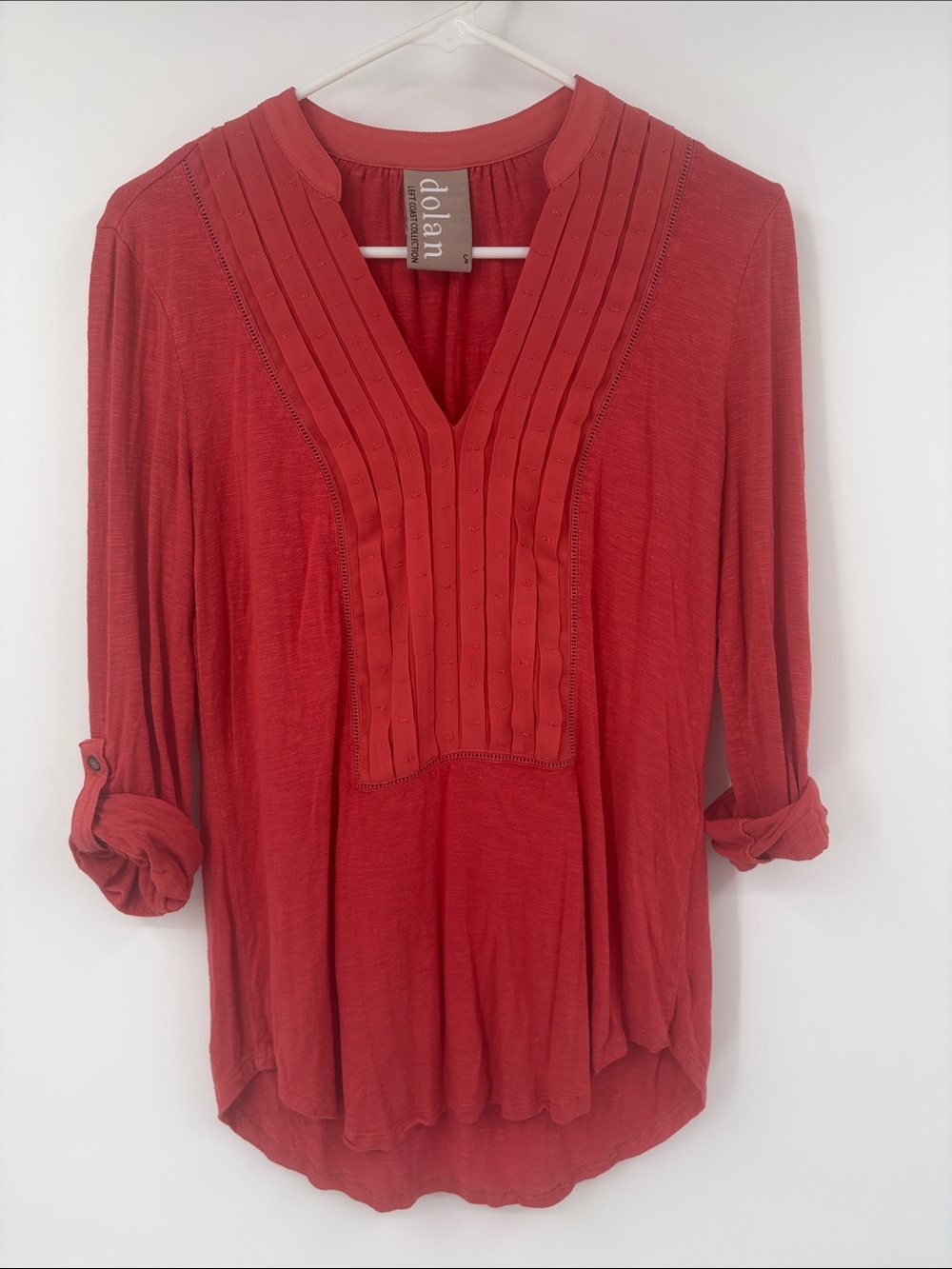 Anthropologie Dolan Coral 3/4 Sleeve Blouse Size Small